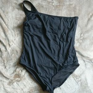 Black one shoulder bathing suit